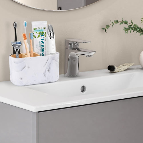 Premium Marble Toothbrush & Vanity Organizer