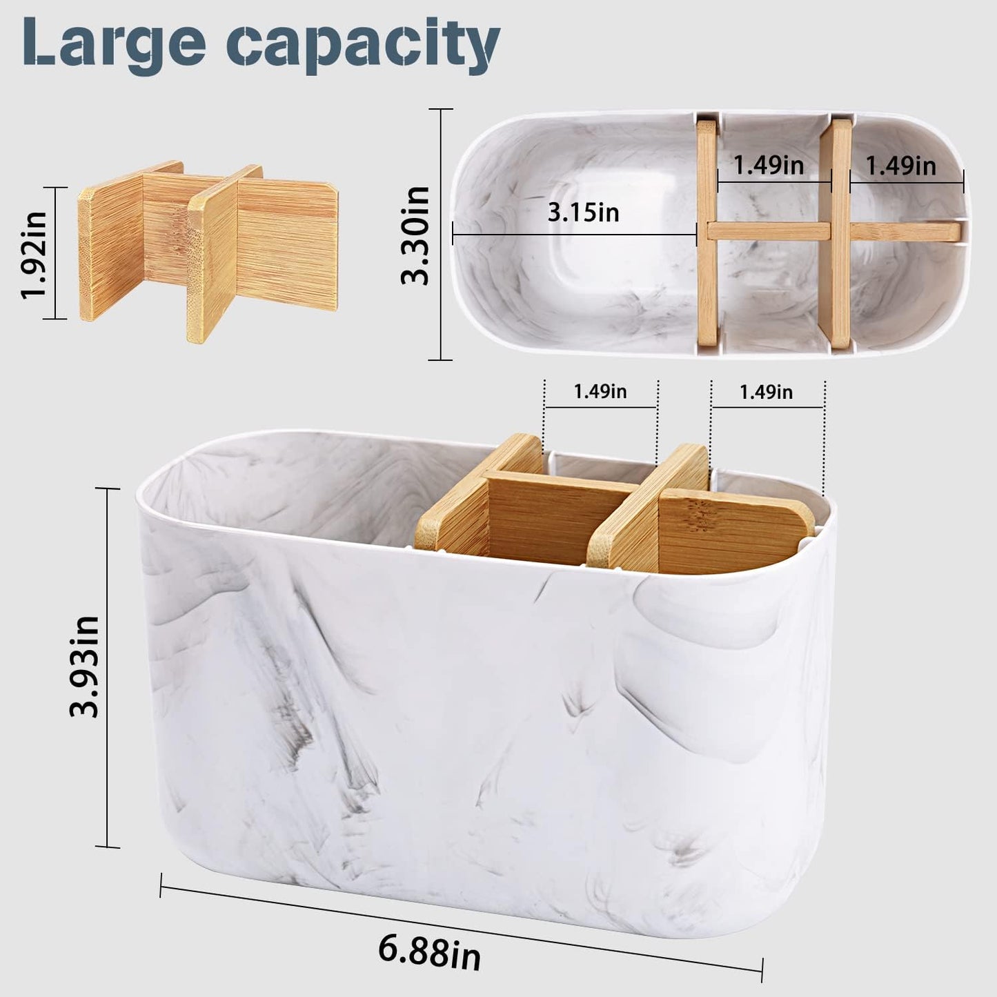 Premium Marble Toothbrush & Vanity Organizer
