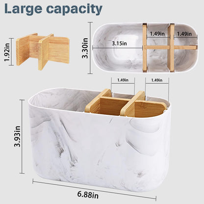 Premium Marble Toothbrush & Vanity Organizer