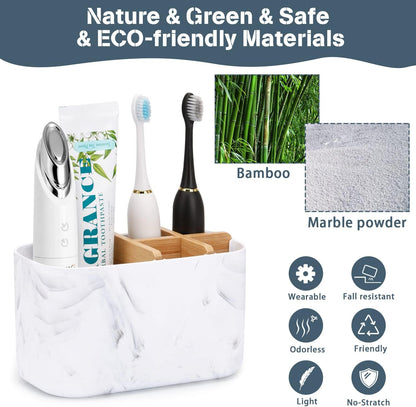 Premium Marble Toothbrush & Vanity Organizer